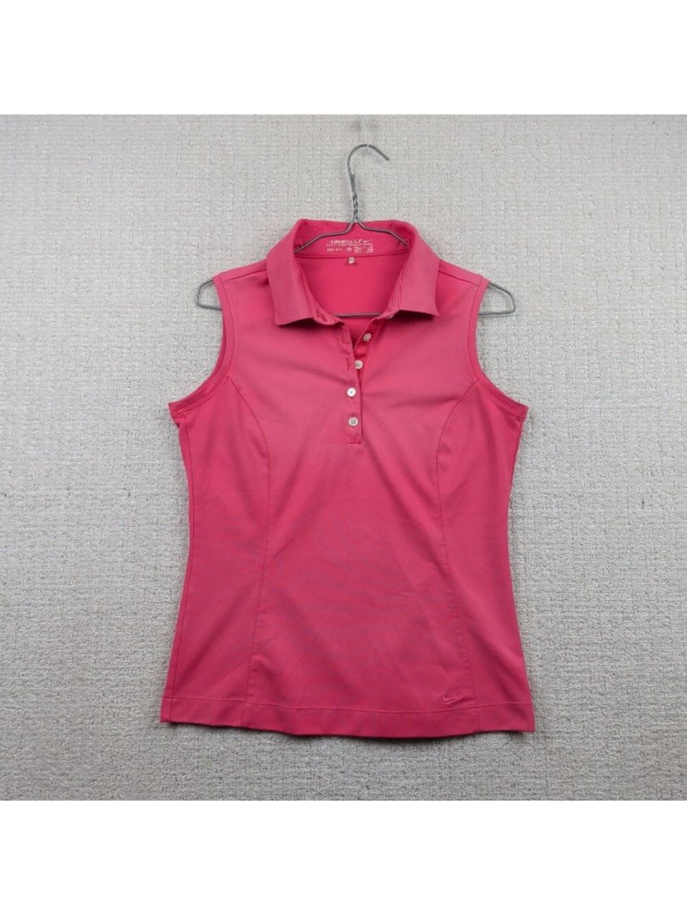 Nike Golf Performance Dri-Fit Sleeveless Polo Bright Hot Coquette Pink Size S